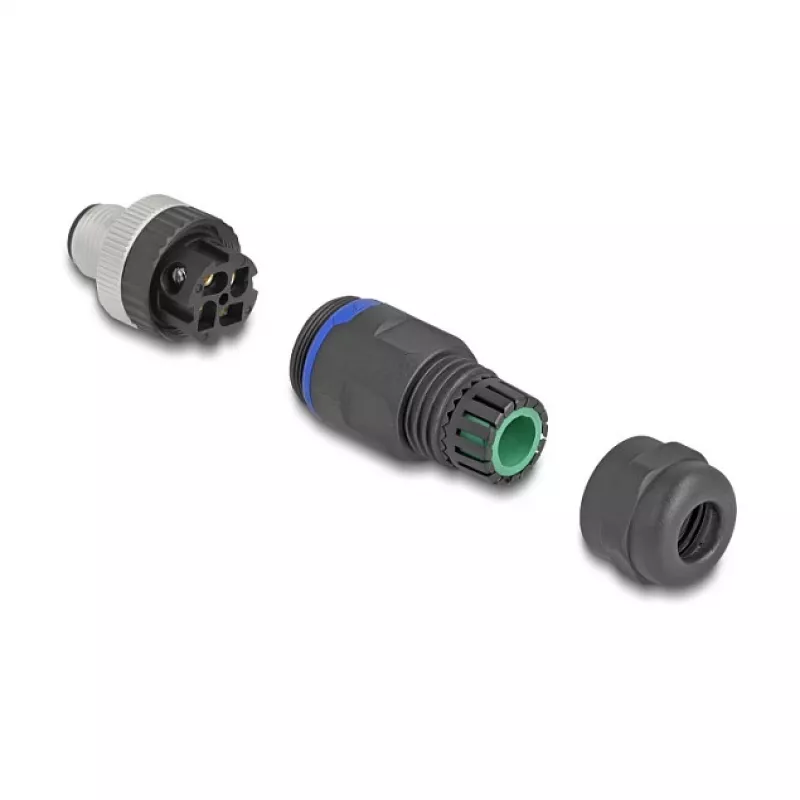 DeLOCK M12 Connector A-coded 4 pin male screw connection 60533