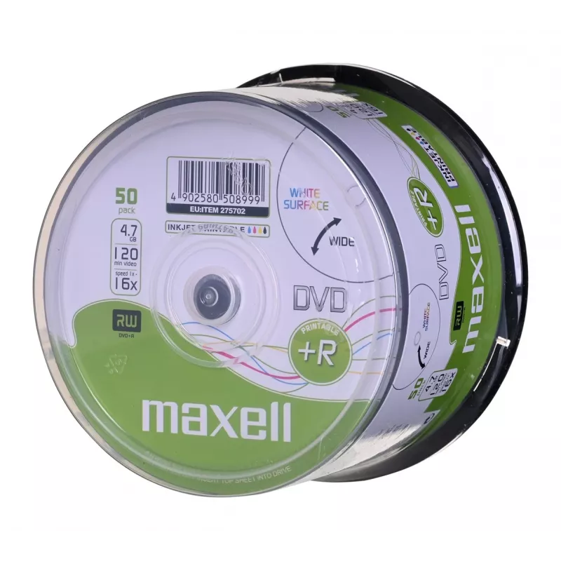 MAXELL DVD+R 4.7 GB 16x 50-pack printable cakebox