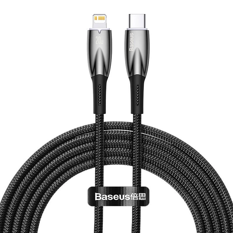 USB-C to Lightning Cable Baseus Glimmer 20W, 2 m — Fast Charging and Data Sync