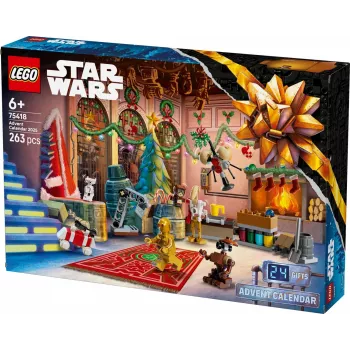 Construction toy LEGO Star Wars Advent Calendar 2025 — set 75418, seasonal buildable minifigures and models