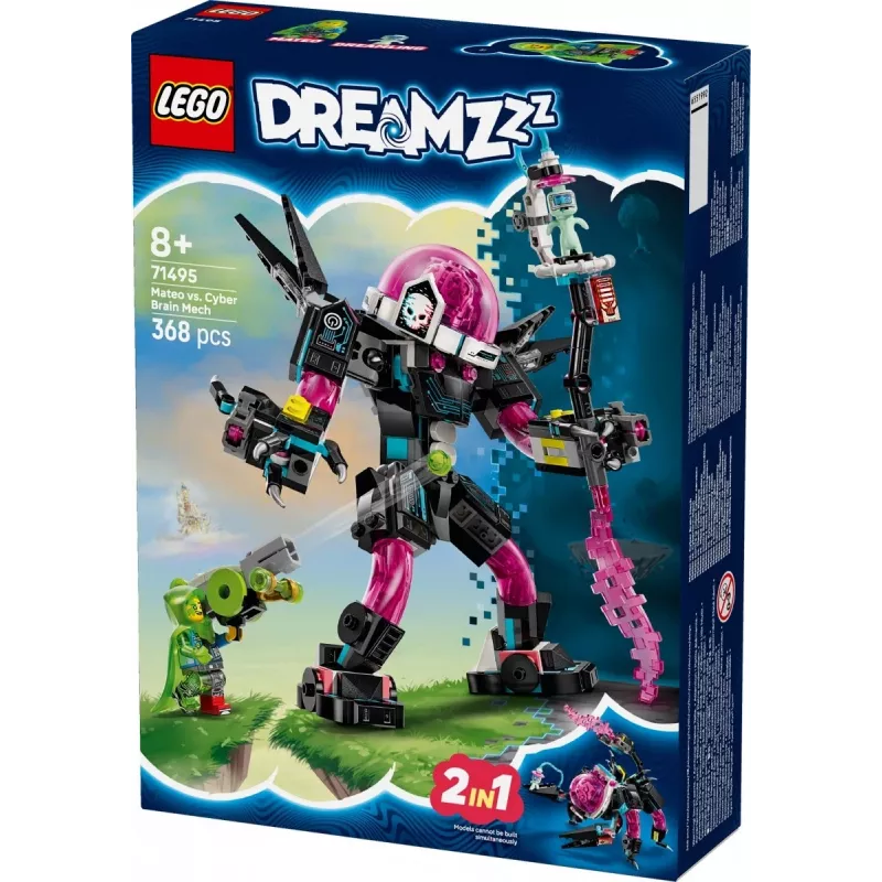 Construction toy LEGO 71495 Mateo vs. Cyberbrain Mech — playset with minifigures and buildable mech