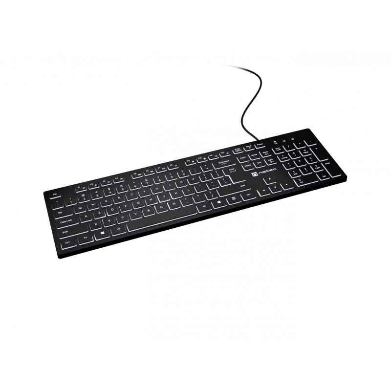 Wired keyboard NATEC HERRING GLOW US layout with white backlight