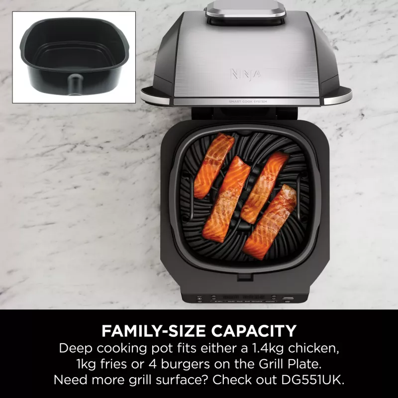 Ninja DG551EU fryer Single 3.8 L Stand-alone 1760 W Hot air fryer Black, Silver