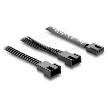 Internal power cable DELOCK 84543 — 4-pin PWM to dual 4-pin PWM, 0.5 m