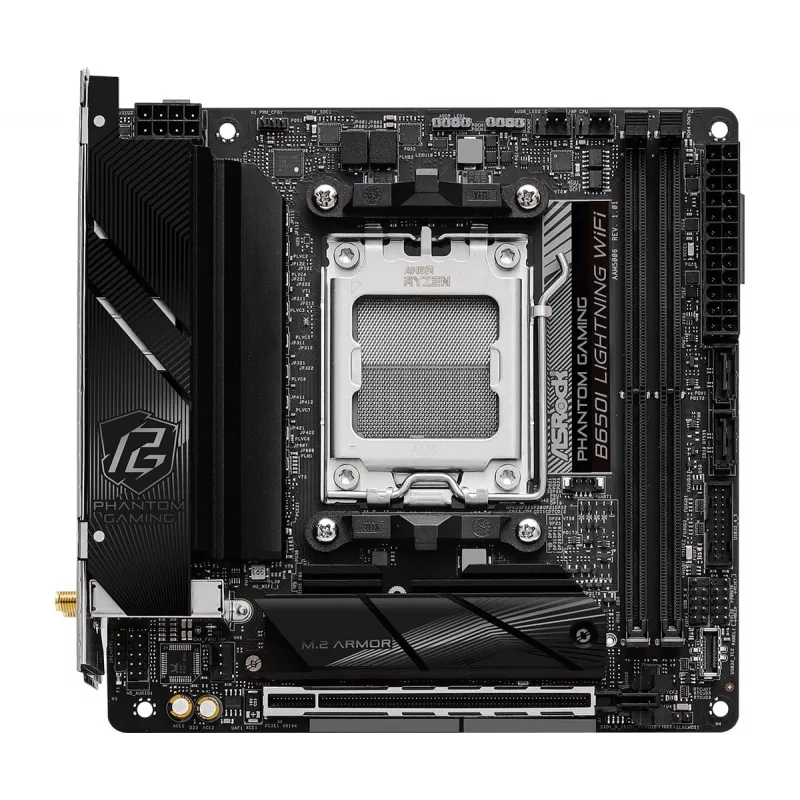 Mini-ITX motherboard ASRock B650I Lightning WiFi — AMD B650, Socket AM5, DDR5, 2 DIMM (max 96 GB), Wi‑Fi 6E, 2.5Gb LAN