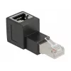DeLOCK RJ45 plug to RJ45 jack Adapter Cat.6A 90° upwards angled Black