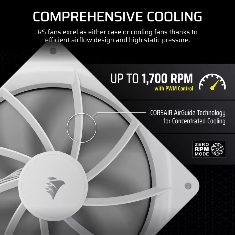 Fan Corsair RS140 14 cm White 330-1700 RPM