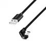 LOGILINK CU0195 Cable USB 2.0 Type-C C/M angled to USB-A/M aluminium Black 3m
