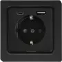 Eltako Grounded Plug-Socket Outlet Anthracite matt DSS55E+USBA+C-am (30055900)