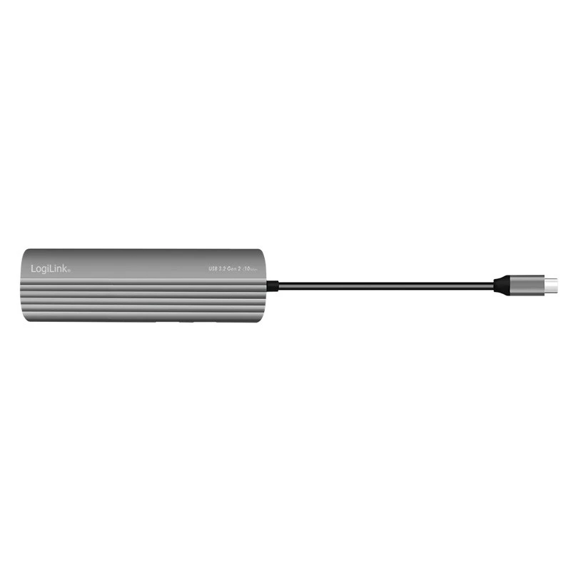 LogiLink USB 3.2 Gen2 Hub 4+1-port 2x USB-A 2x USB-C PD 100W aluminum