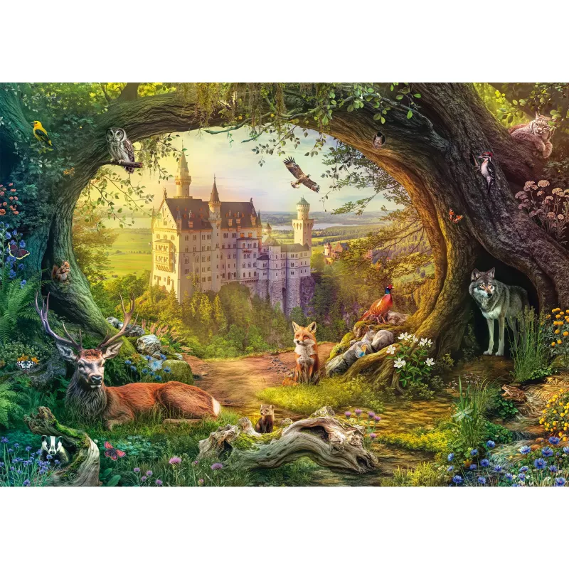 Puzzle 1000 pieces, schmidt spiele Fairytale Castle and Forest Magic