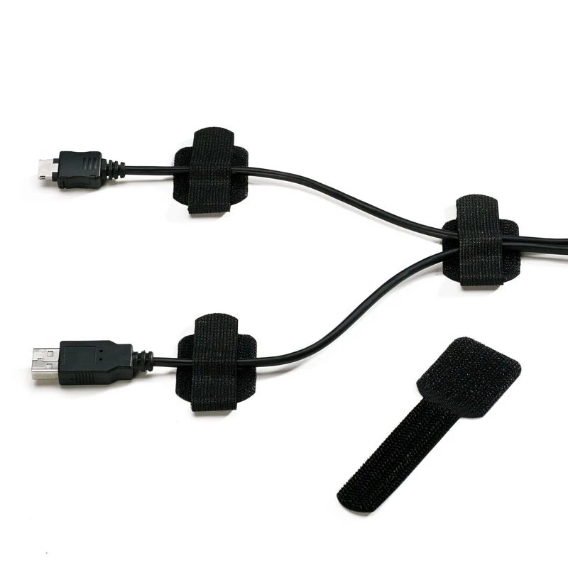 LABEL THE CABLE PRO Wall Velcro Cable Holder Set of 50 - black