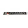 Power distribution unit GEMBIRD EG-PDU-014 — 8× Type F outlets, 16 A, 3 m cable, 1U rack, 3680 W, black