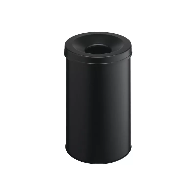 Waste Container Round Steel Black Durable 330601