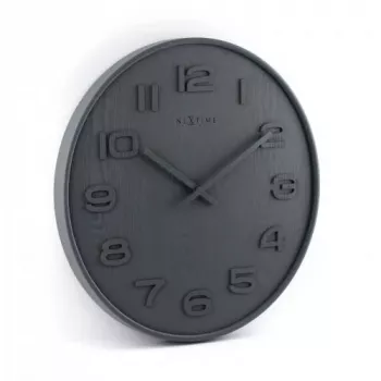NeXtime 3096GS - Wall - quartz clock - Circle - Grey - Wood - adults