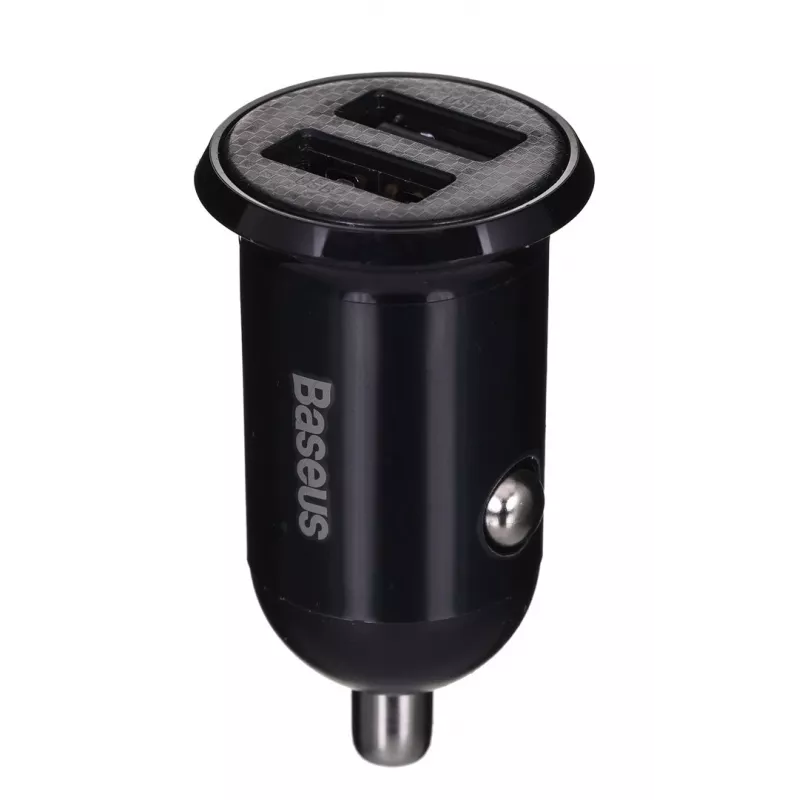 Car Charger Baseus Gain Pro Universal Black — 2× USB 2.0, 2.4 A per port, Input 12–24 V, 5 V output