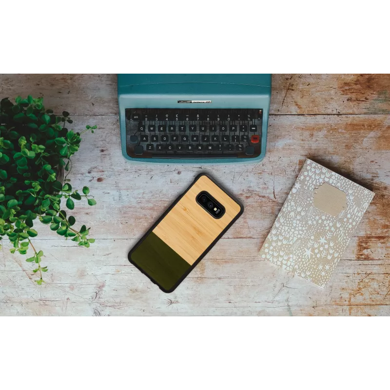Phone case man and wood SmartPhone for Galaxy S10e bamboo forest black