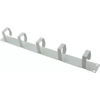 Cable management plate helos 328643 1U with 6 metal brackets 70×40 mm light grey