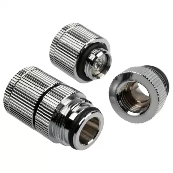 Water outlet G1/4 inch male - BitsPower Touchaqua, 2-piece pack, silver