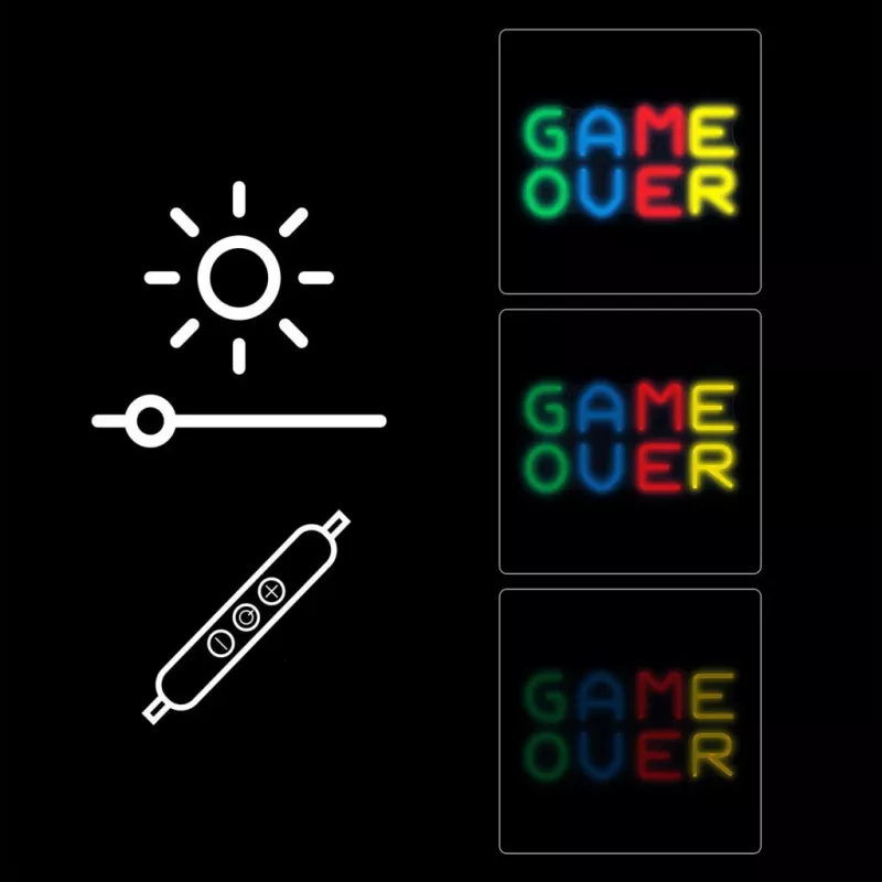 Neon sign MANTA SNL102MT — 'Game Over' style illuminated wall décor, plug-in LED neon effect