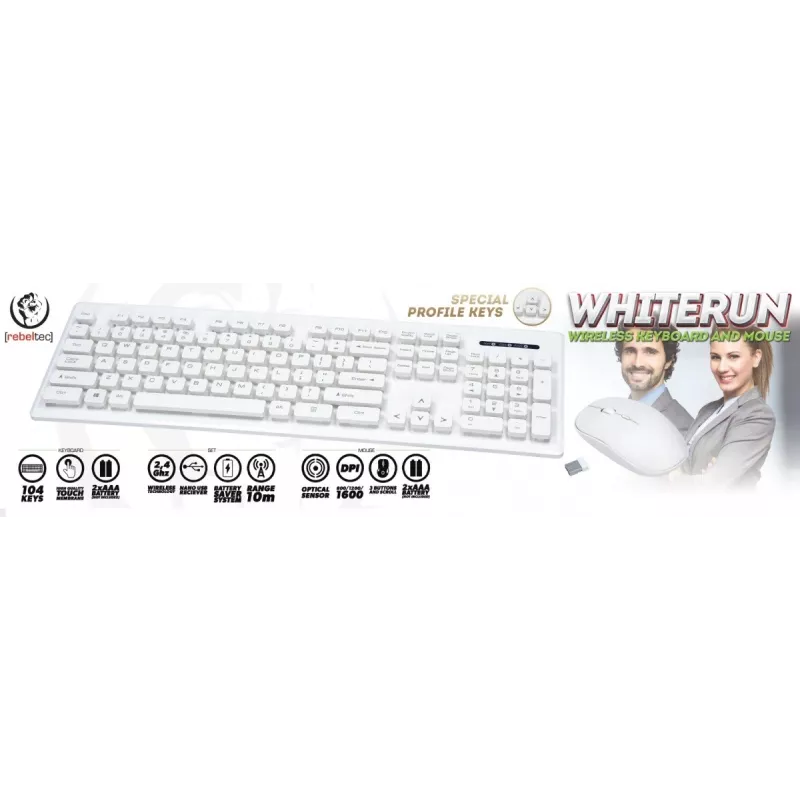 Rebeltec Wireless Keyboard and Mouse Set Biae Whiterun