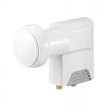 Wentronic Goobay Universal Twin LNB, Grey-White - digital SAT LNB (DVB-S2) for 2 subscriber (4K/HDTV/3D reception) (67270)