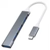 USB hub VAKOSS TC-4125X — 1× USB 3.0 Type-A, 3× USB 2.0 Type-A, Host: USB Type-C, Silver
