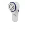 Fabric shaver Leifheit 80029 — battery-powered lint remover, 3 V, uses 2 batteries, blue/white