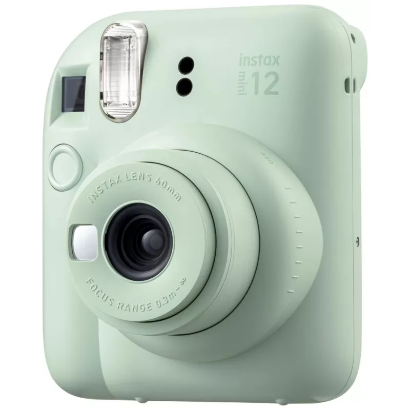 Instant camera Fujifilm Instax Mini 12 Green — picture 86x54 mm, film 62x46 mm, 60 mm equiv. focal length