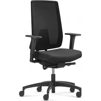 Office chair Dauphin Indeed with black mesh back, recycled PET materials