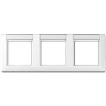 JUNG AS 5830 NA WW 3-gang horizontal frame with labeling field, white