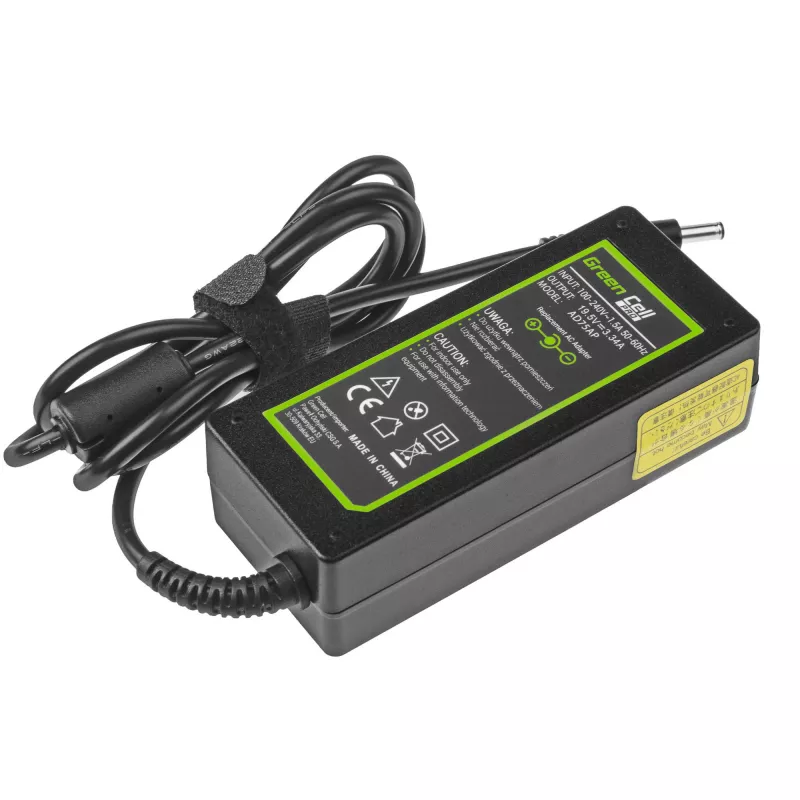 Power adapter Green Cell AD75AP 65W 19.5V 3.34A for Dell laptops, indoor, black