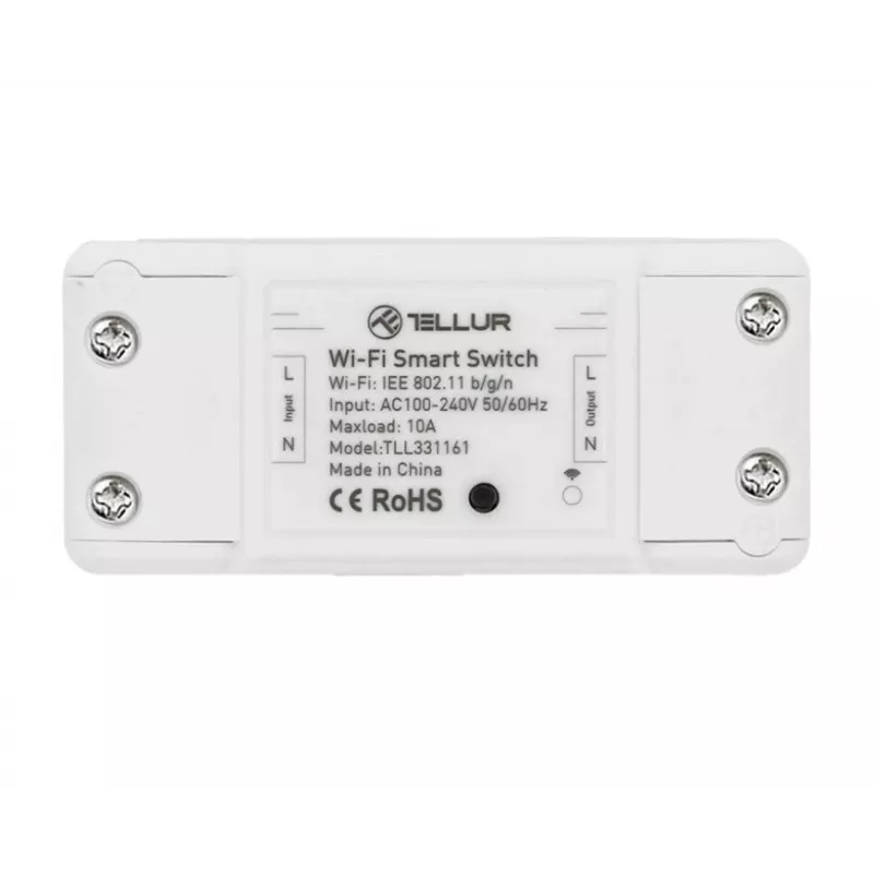 Inline WiFi Switch Tellur TLL331161 2200W — smart inline relay for lamps and appliances