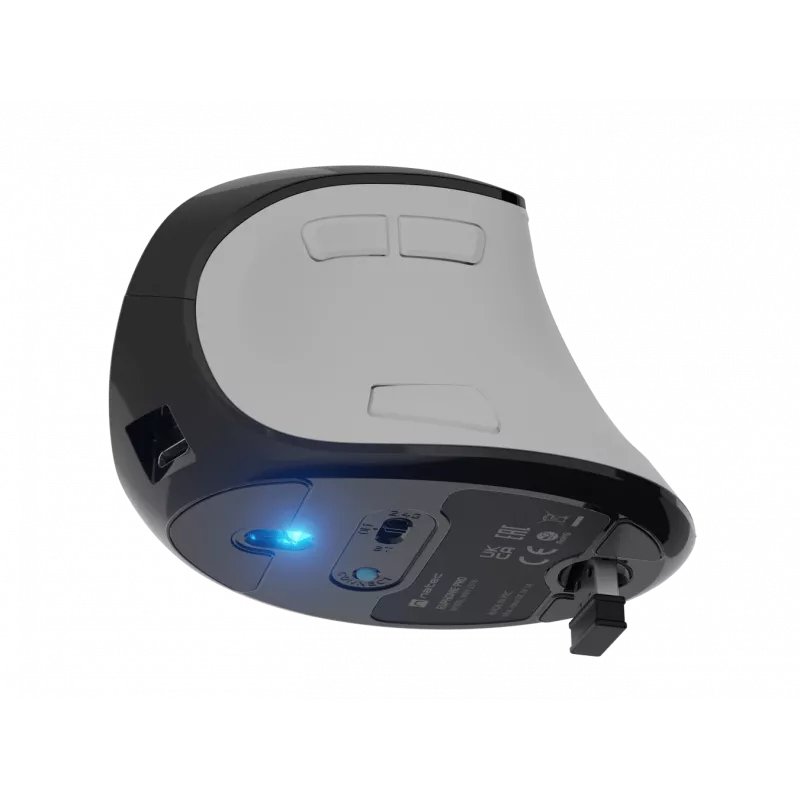 Wireless Vertical Mouse NATEC Euphoniе Pro Bluetooth 5.0, 4000 DPI, Programmable, Silent, White