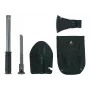 FOSCO tactical entrenching tool 433120 with integrated saw and axe, stainless steel, 836 g, black