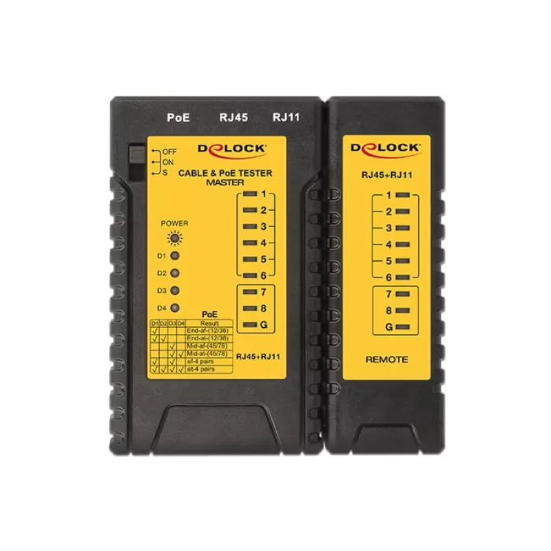 Network Cable Tester DeLOCK 86107 Black Yellow