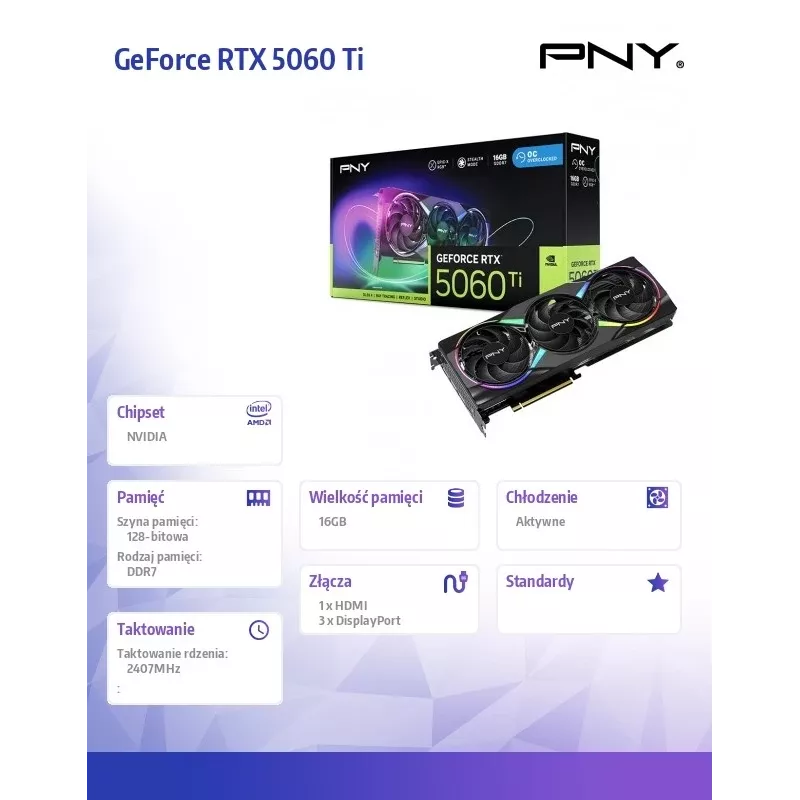 Graphics card GeForce RTX 5060 Ti 16GB RGB VCG5060T16TFXXPB1-O