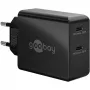 Indoor Charger Goobay 61757 Fast Charging USB Type-C 2 Ports Black