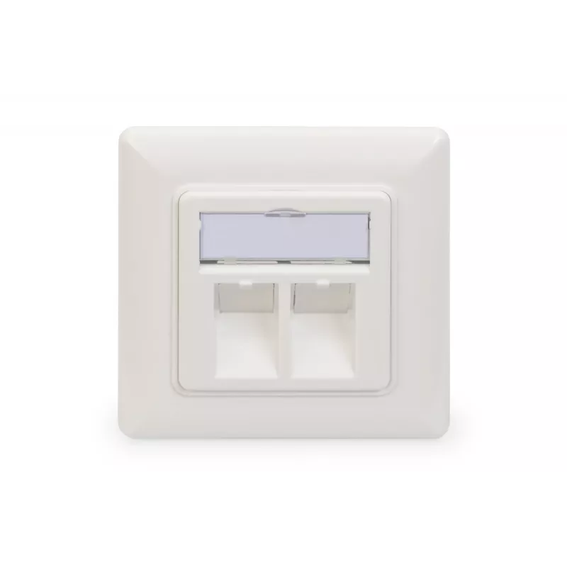 Digitus | Wallplate for Keystone Modules, German type, middle plate 50x50 mm, frame 80x80 mm | DN-93801-1