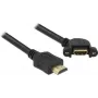 DeLOCK - Video-/Audio-/Network Cable - HDMI - 28 AWG - HDMI, 19-pin (W) - HDMI, 19-pin (M) - 1,0m - Black - 110 degrees angled connector (85103)