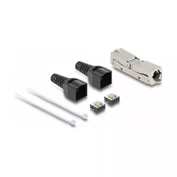 DeLOCK RJ45 Coupler LSA to LSA Cat.8.1 toolfree Black