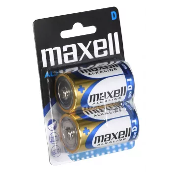 Single-use alkaline battery MAXELL D 1.5V (cylindrical) — 2 pcs, blister