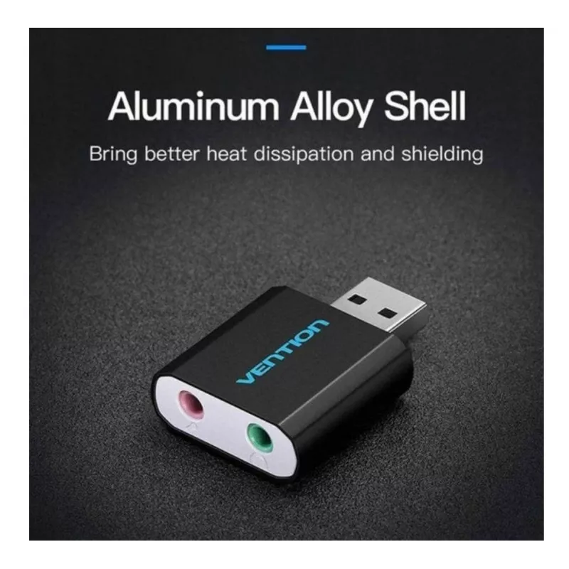 Vention USB External Sound Card Black Metal Type