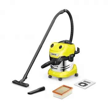 Drum vacuum Karcher WD 4 S V-20/5/22 — 20 L stainless steel tank, 5 m hose, 1000 W, dry & wet