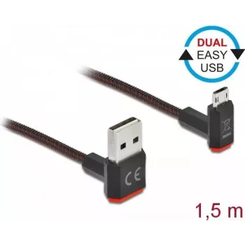 USB Cable DeLOCK EASY-USB 2.0 Type-A to Micro-B Male 1.5m Black