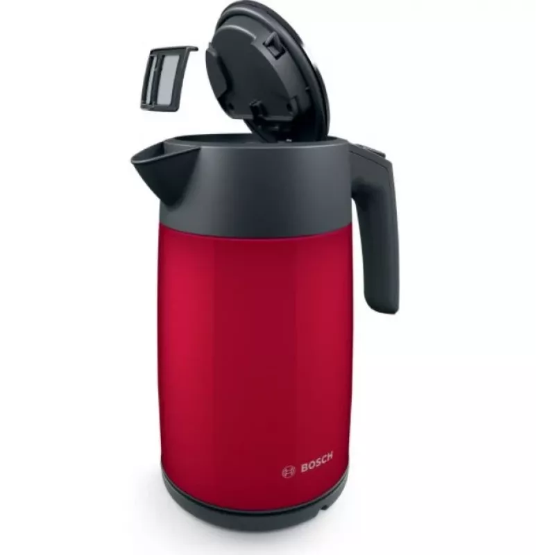 Electric kettle Bosch TWK7L464 — 1.7 L capacity, 2400 W, red, plastic housing