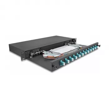 Fibre optic splice enclosure DeLOCK 67004 Black Metal 482x220x44mm