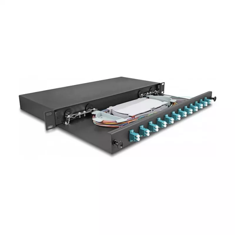 Fibre optic splice enclosure DeLOCK 67004 Black Metal 482x220x44mm