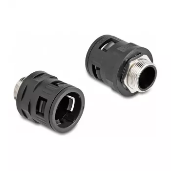 Conduit coupling DeLOCK 60455 M25 black brass plastic 2 pieces