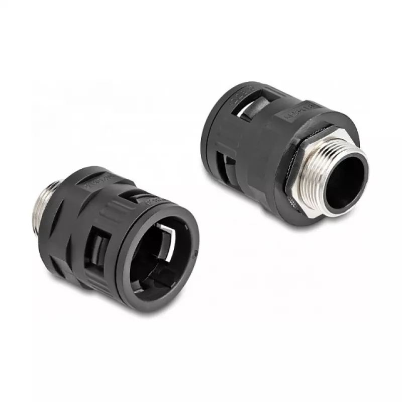 Conduit coupling DeLOCK 60455 M25 black brass plastic 2 pieces